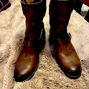 Frye, rust color, biker boots